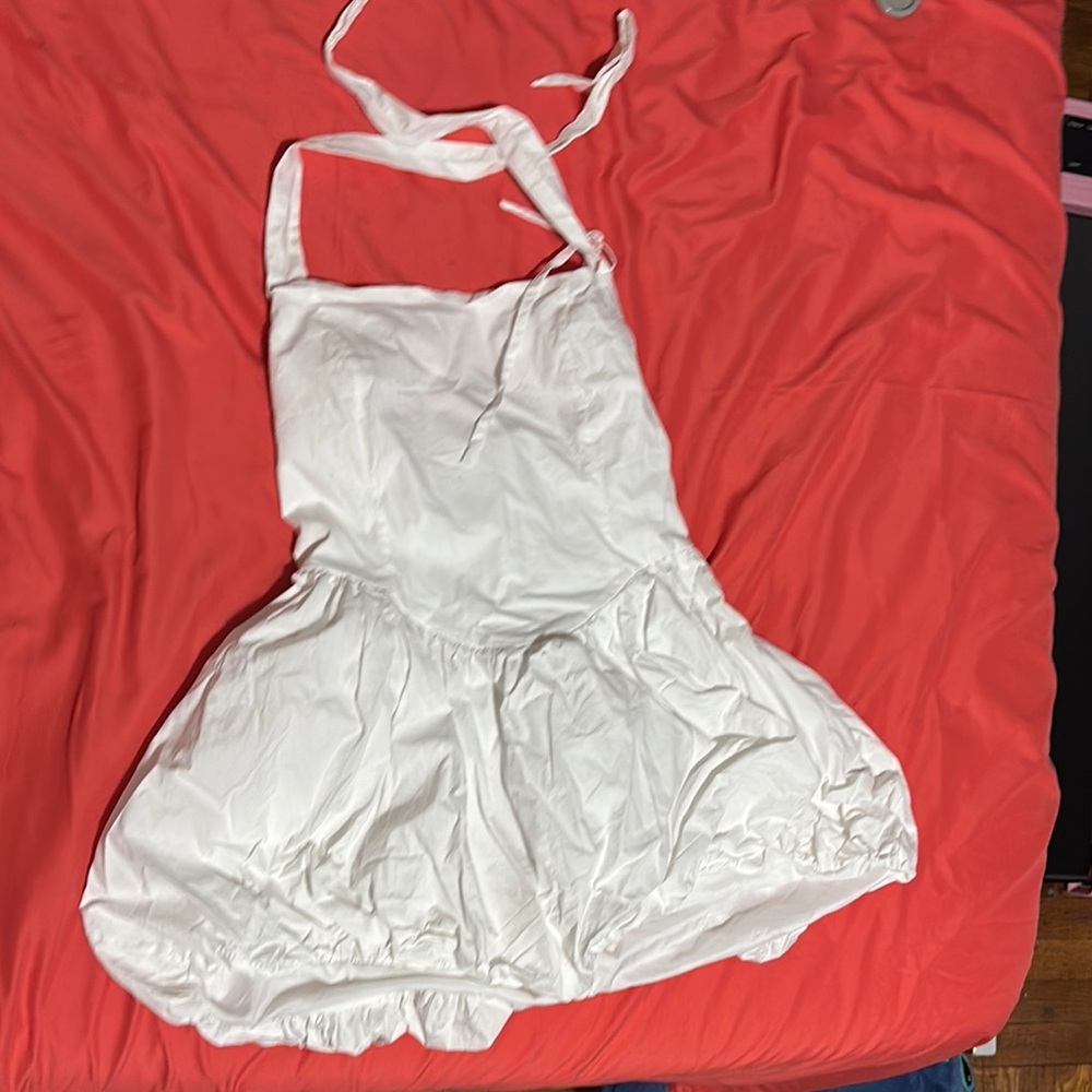 White Halter mini dress